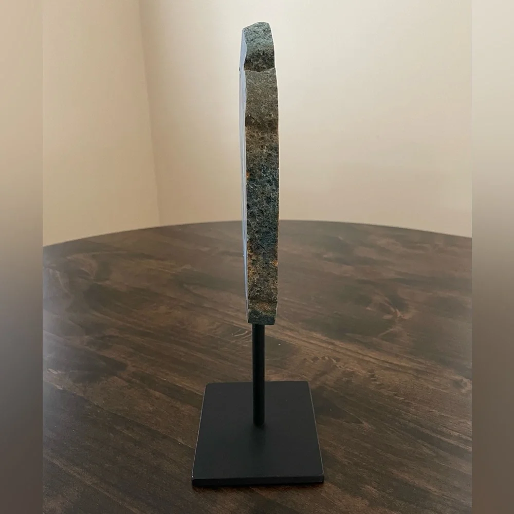 Agate Geode Crystal Mineral With Stand From Brazil